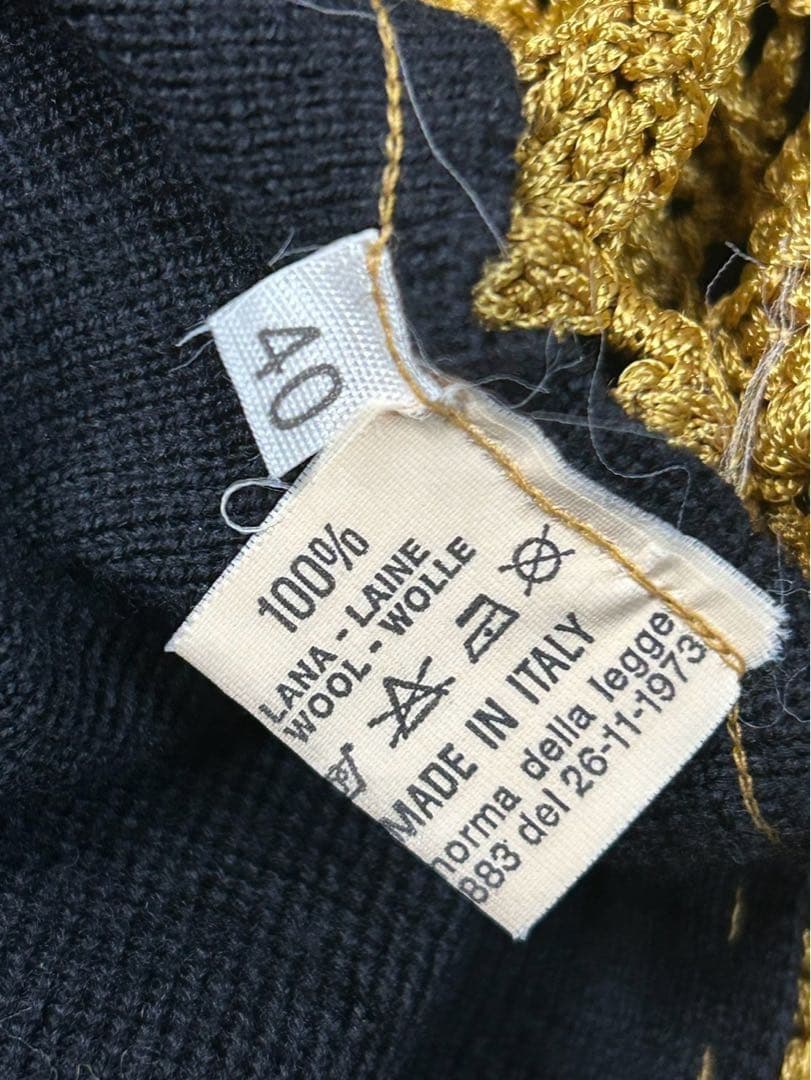 伊製 MOSCHINO モスキーノ 羽織 ショール ニット ケープ ウール 40