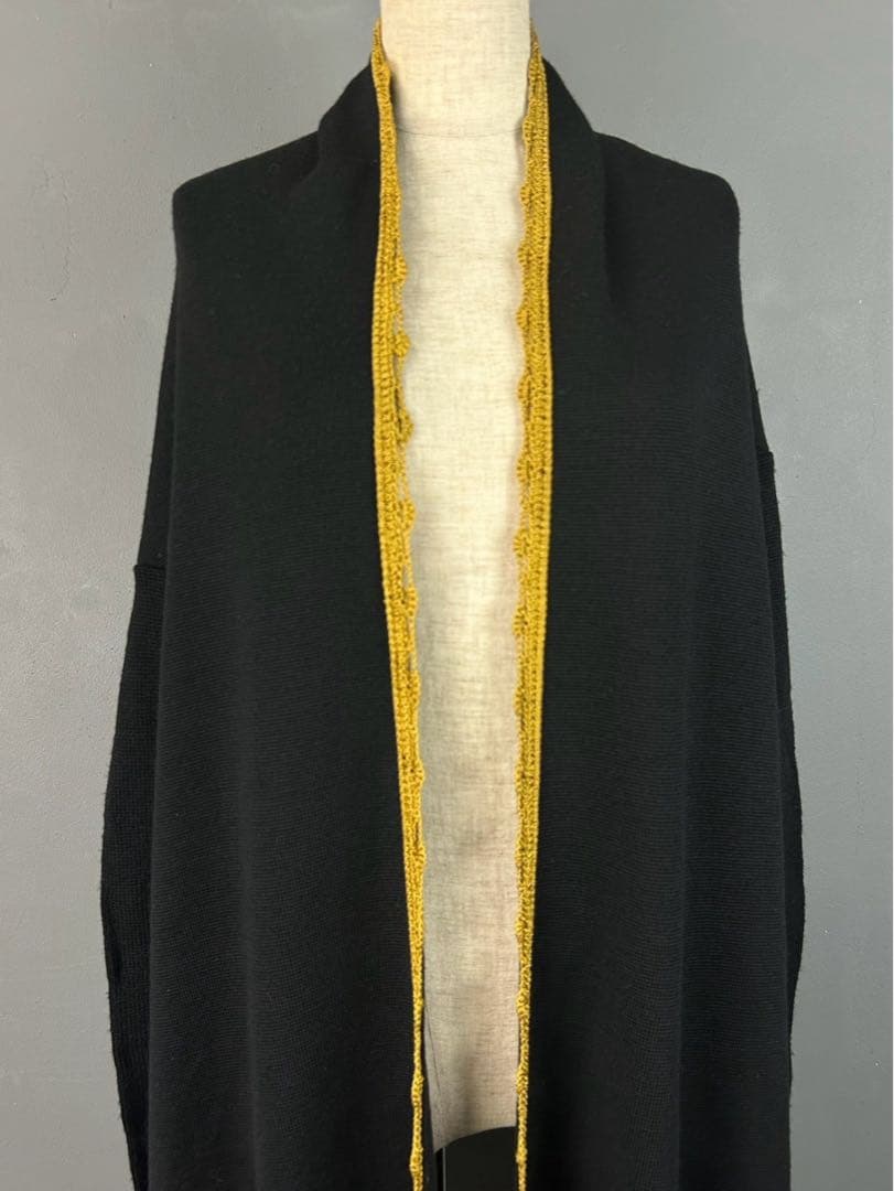 伊製 MOSCHINO モスキーノ 羽織 ショール ニット ケープ ウール 40