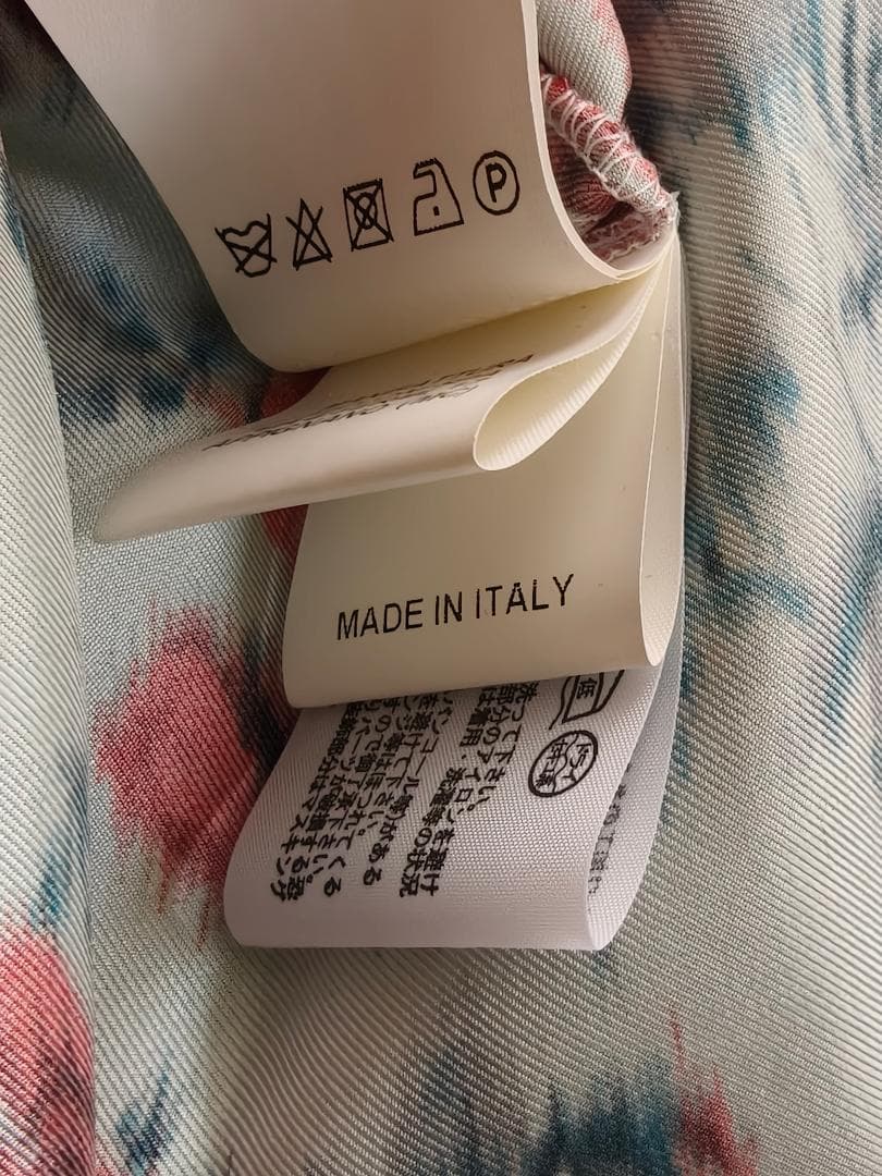 MSGMエムエスジーエムフラワープリントタイネックシルクシャツドレスワンピ