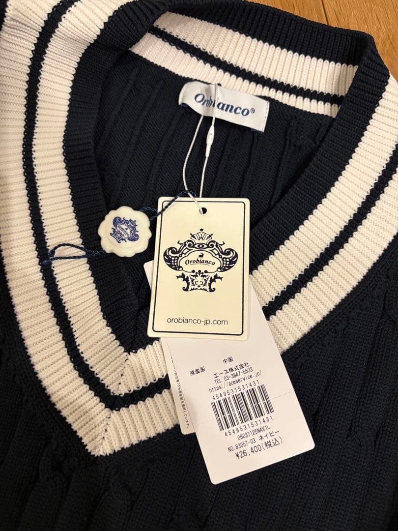 【新品未使用】オロビアンコ ゴルフ チルデンセーター Lサイズ ネイビー