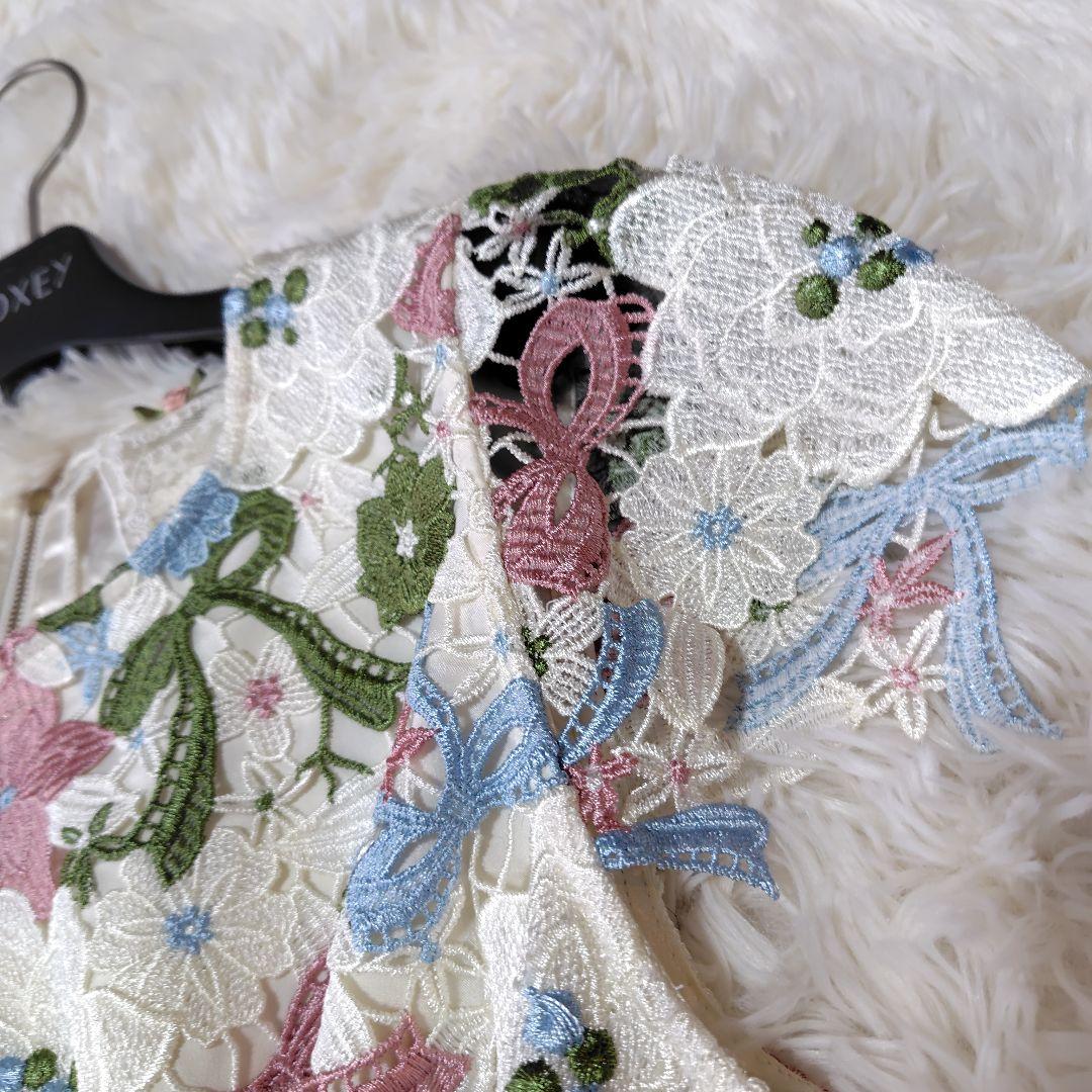 【未使用級♡希少42】ローズティアラジュエル　フラワーケミカルレースワンピース