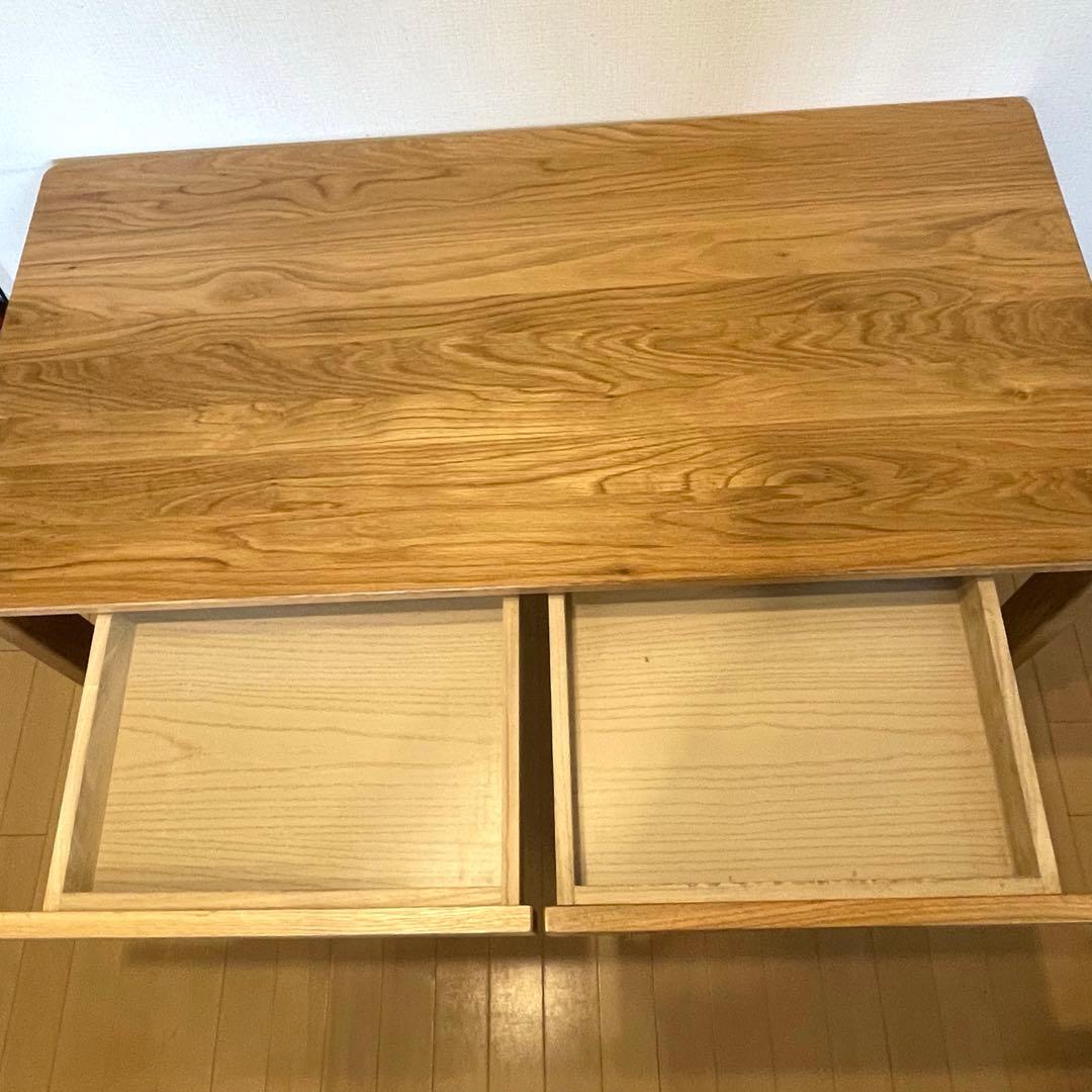 無印良品　オーク　無垢材　デスク