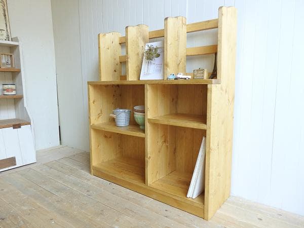 サイズオーダー可●仕切り段差キャビネット●ナチュラルブラウン●受注製作