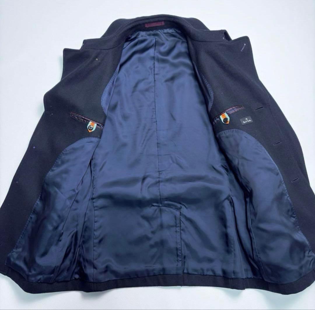 ポールスミス ミリタリーコート カシミヤ混 エポーレット メタルボタン