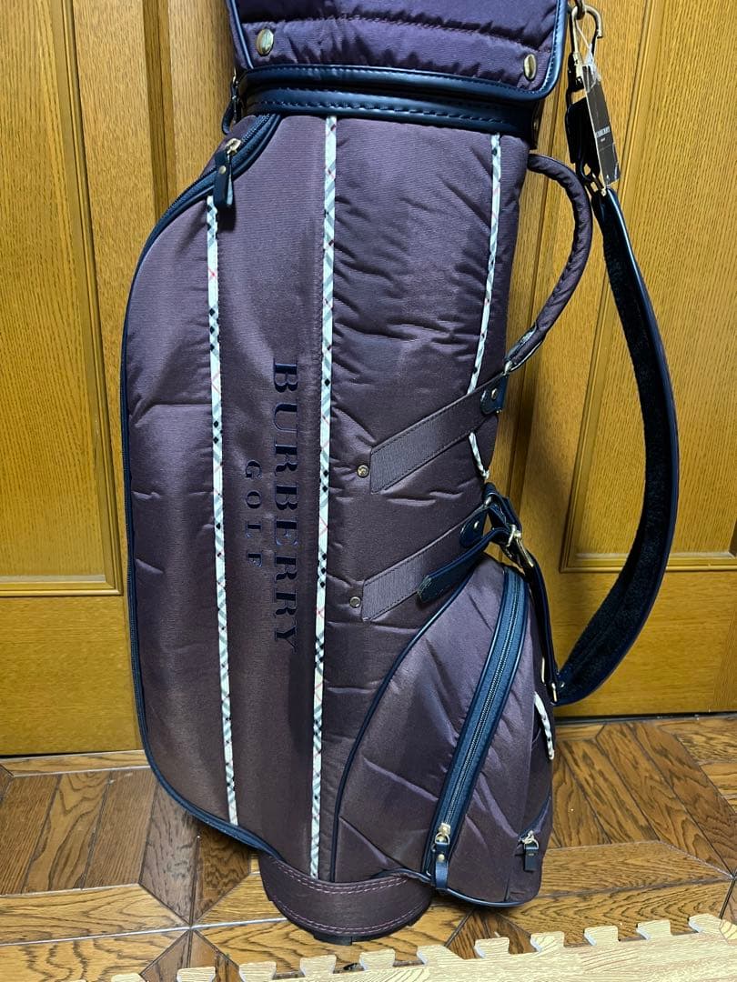 良品 バーバリー ノヴァチェック キャディバッグ 本革　ナイロン　ゴルフバッグ