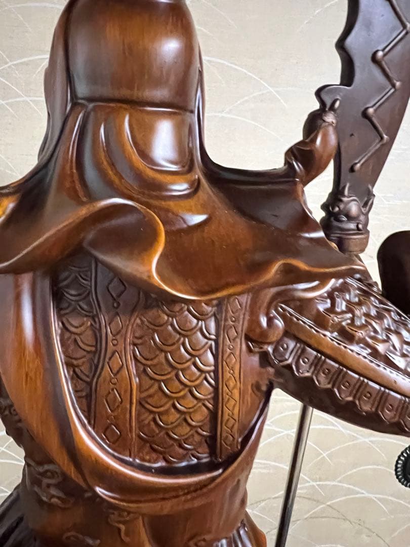 関羽の置物像 ナイフを持つ装飾 関羽/関羽ロング彫刻 家庭オフィス