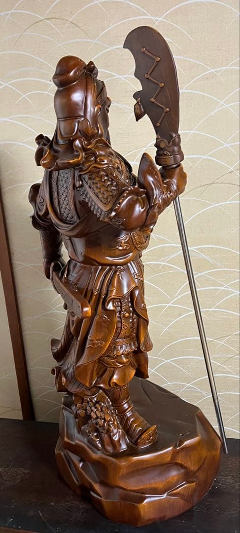 関羽の置物像 ナイフを持つ装飾 関羽/関羽ロング彫刻 家庭オフィス