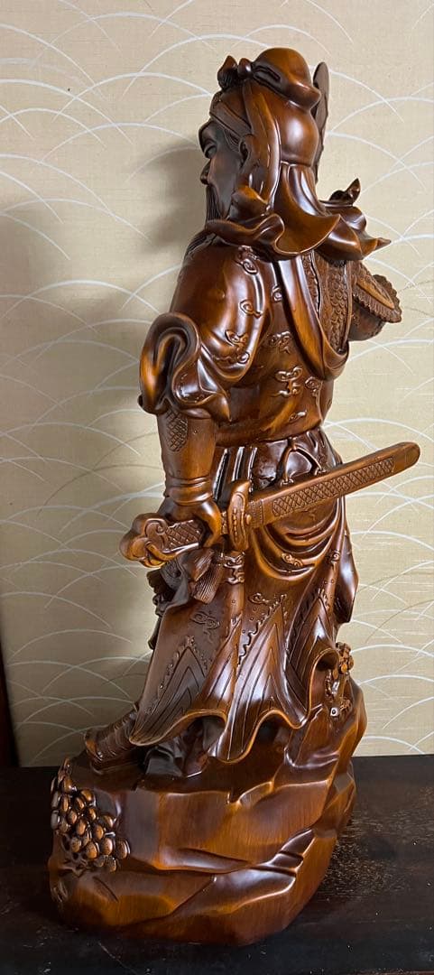 関羽の置物像 ナイフを持つ装飾 関羽/関羽ロング彫刻 家庭オフィス