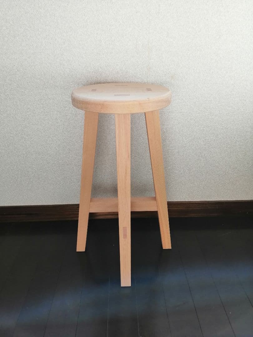 木製スツール　２脚セット　高さ65cm　丸椅子　stool 　花瓶台