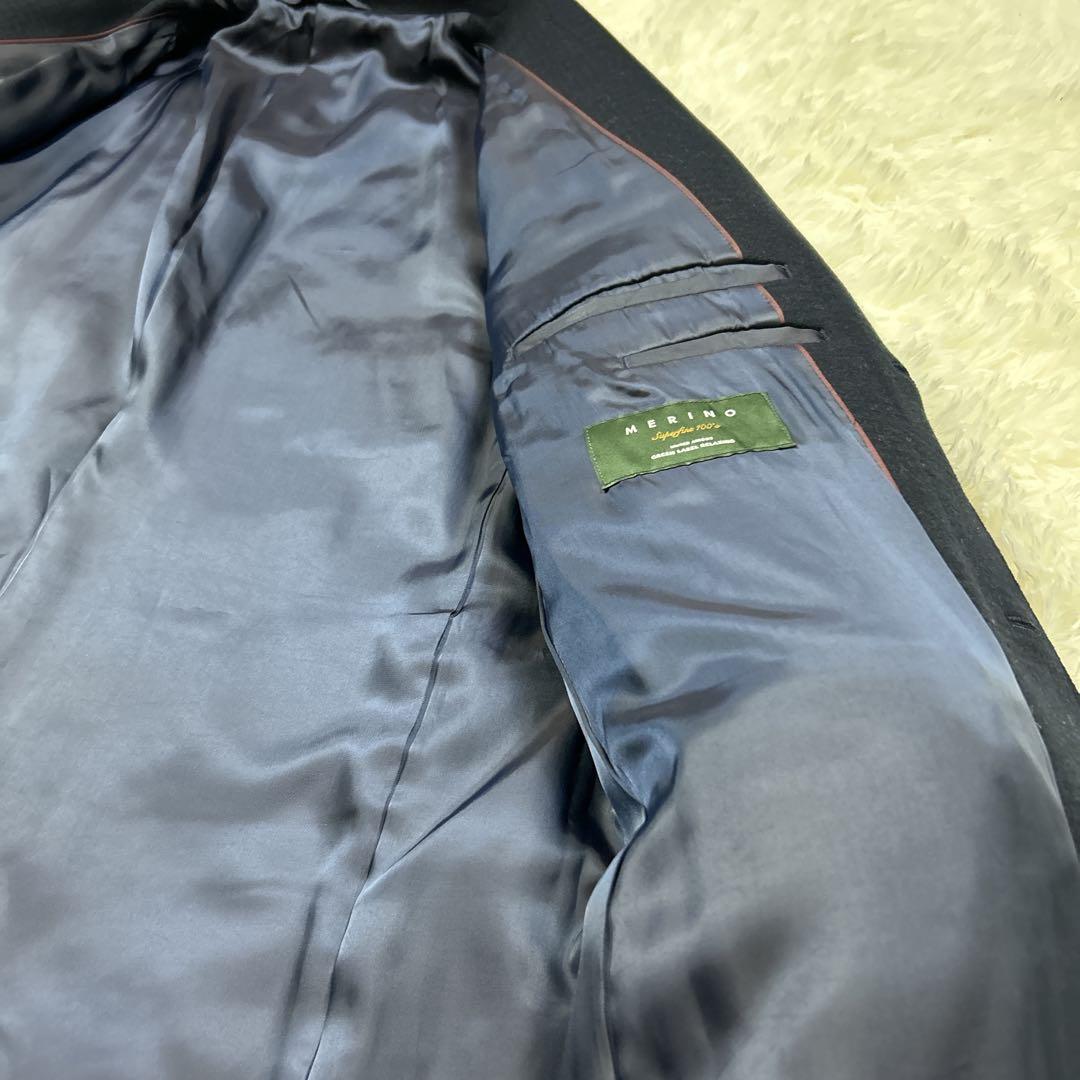 新品 グリーンレーベルリラクシング メリノ ネイビー チェスターコート