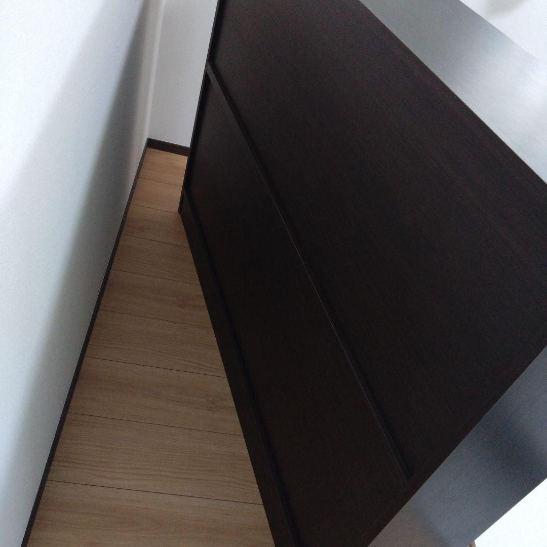 カウンター下収納薄型キャビネットブラウン