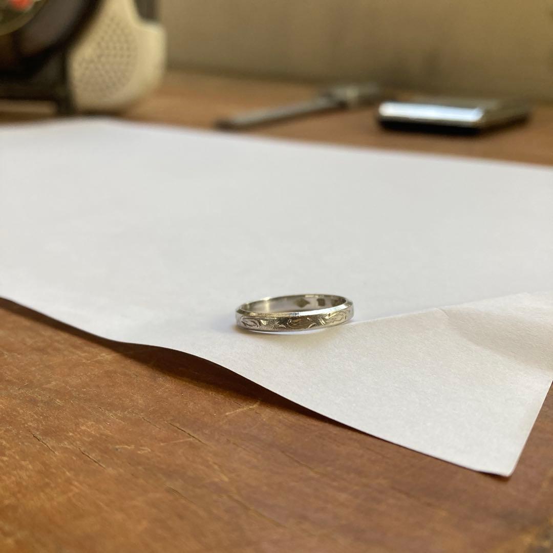 さ*そ様 ビンテージ Pt900 刻印 2.8g 矢と星リング 8号 指輪 プラ