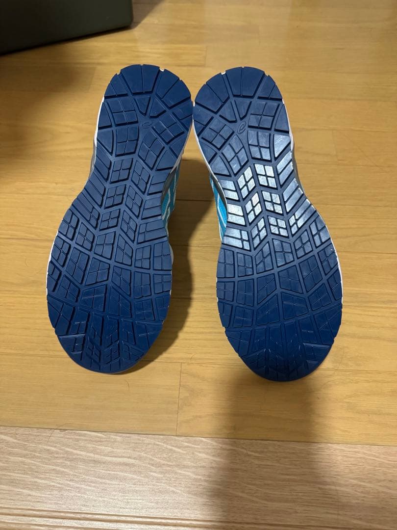asics 青 ハイカット安全靴 ベルクロストラップ