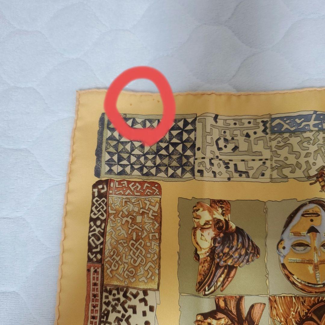 HERMES エルメス スカーフ カレ45 PEERSONA仮面SILK100％