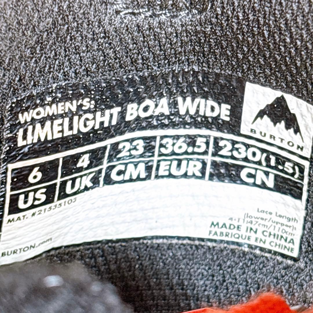 BURTONバートン　ライムライトBOAワイド　23センチ　スノーボードブーツ