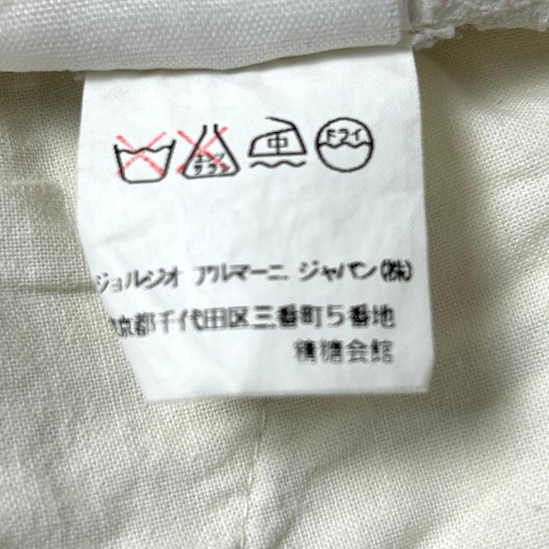 90's'GIORGIO ARMANI 2タック　ワイドチノパン　 アイボリー