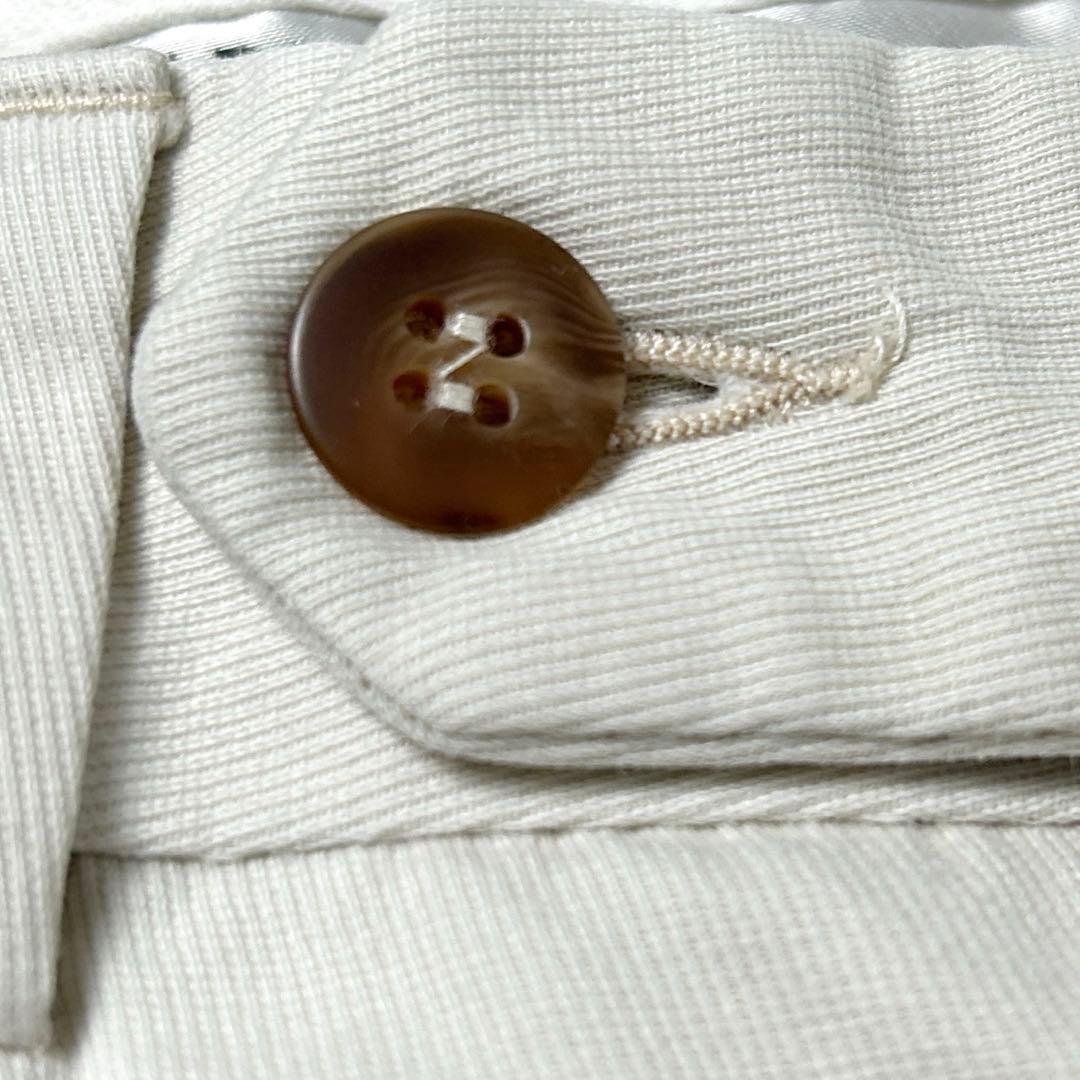 90's'GIORGIO ARMANI 2タック　ワイドチノパン　 アイボリー