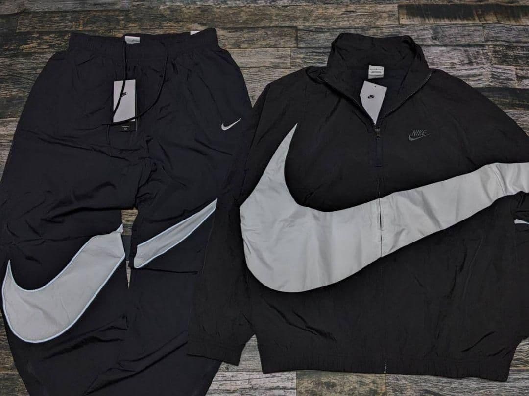 M ナイキ スウッシュ ウーブン 上下セット ナイロン ジャケット パンツ