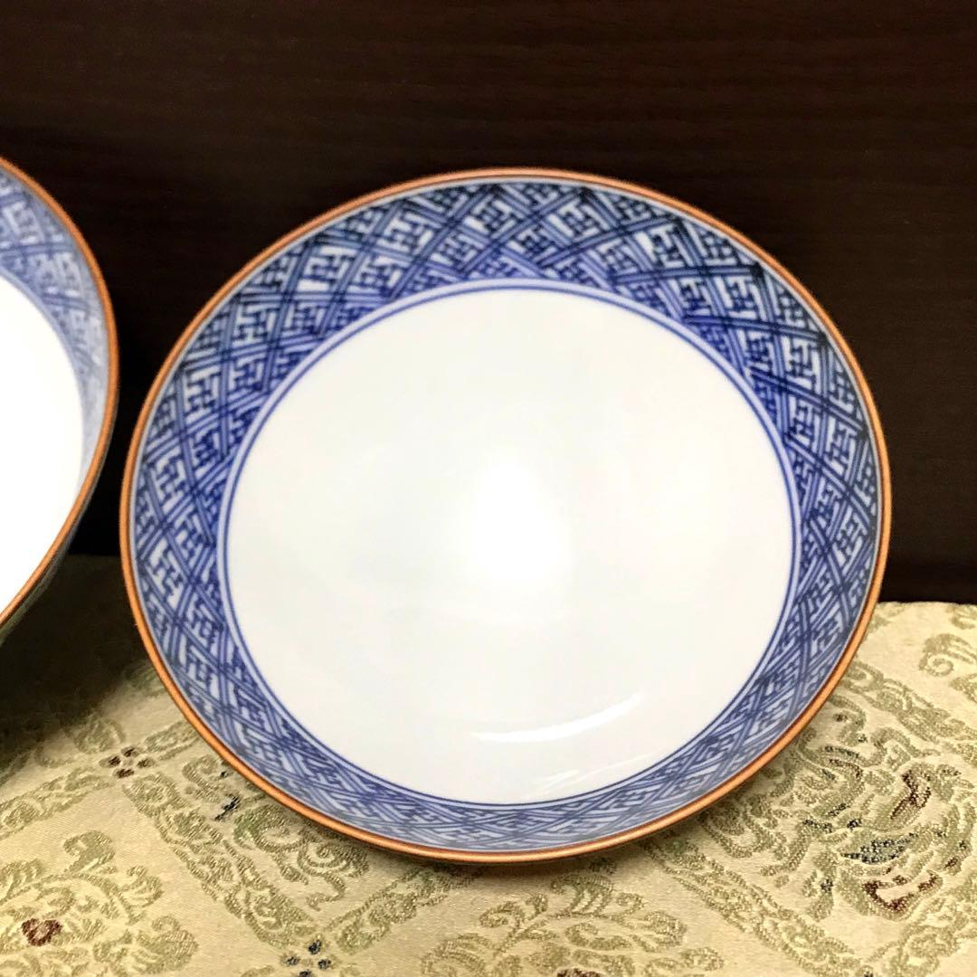 未使用保管✨京焼 清水焼 壹楽 ブルー 紅葉 組飯茶碗 箱入✨秋 山本壹