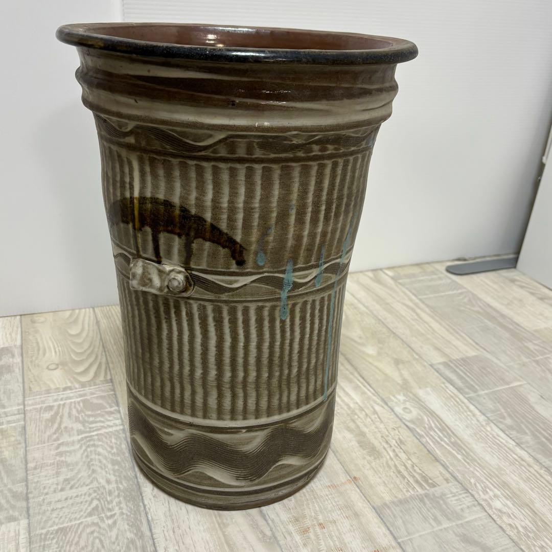 小石原焼　⭐︎傘立て　飛び鉋　睡蓮鉢　メダカ鉢　刷毛目