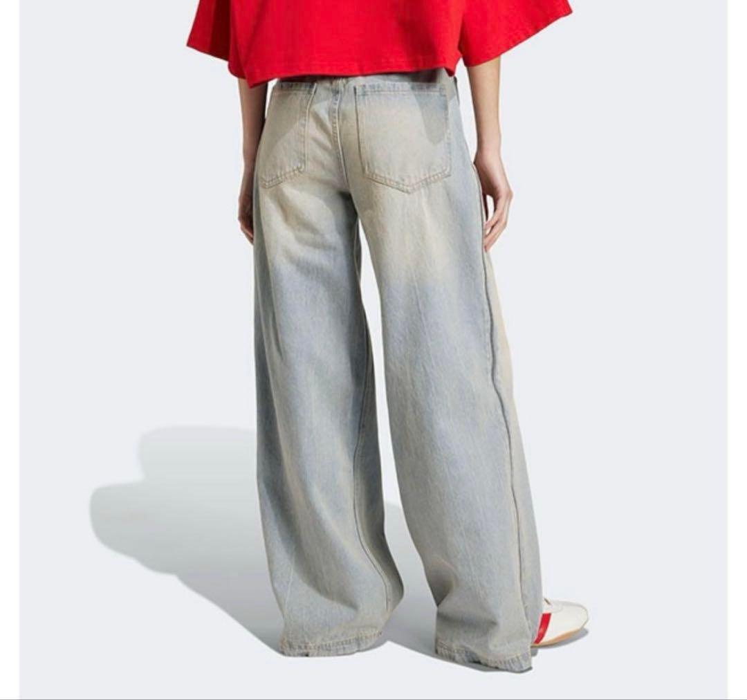 アディダス　デニムジップワイドパンツ　サイズ28 新品未使用