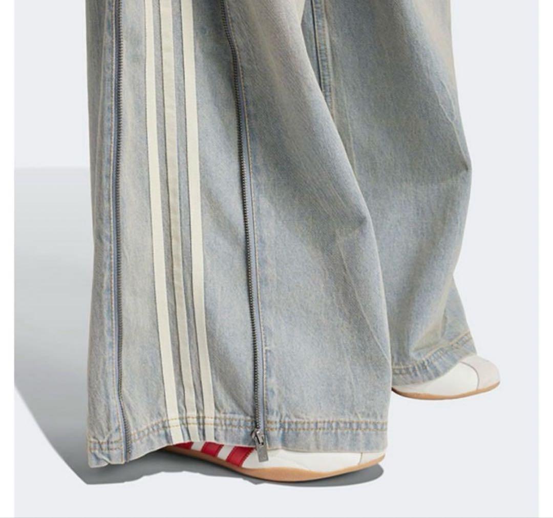 アディダス　デニムジップワイドパンツ　サイズ28 新品未使用