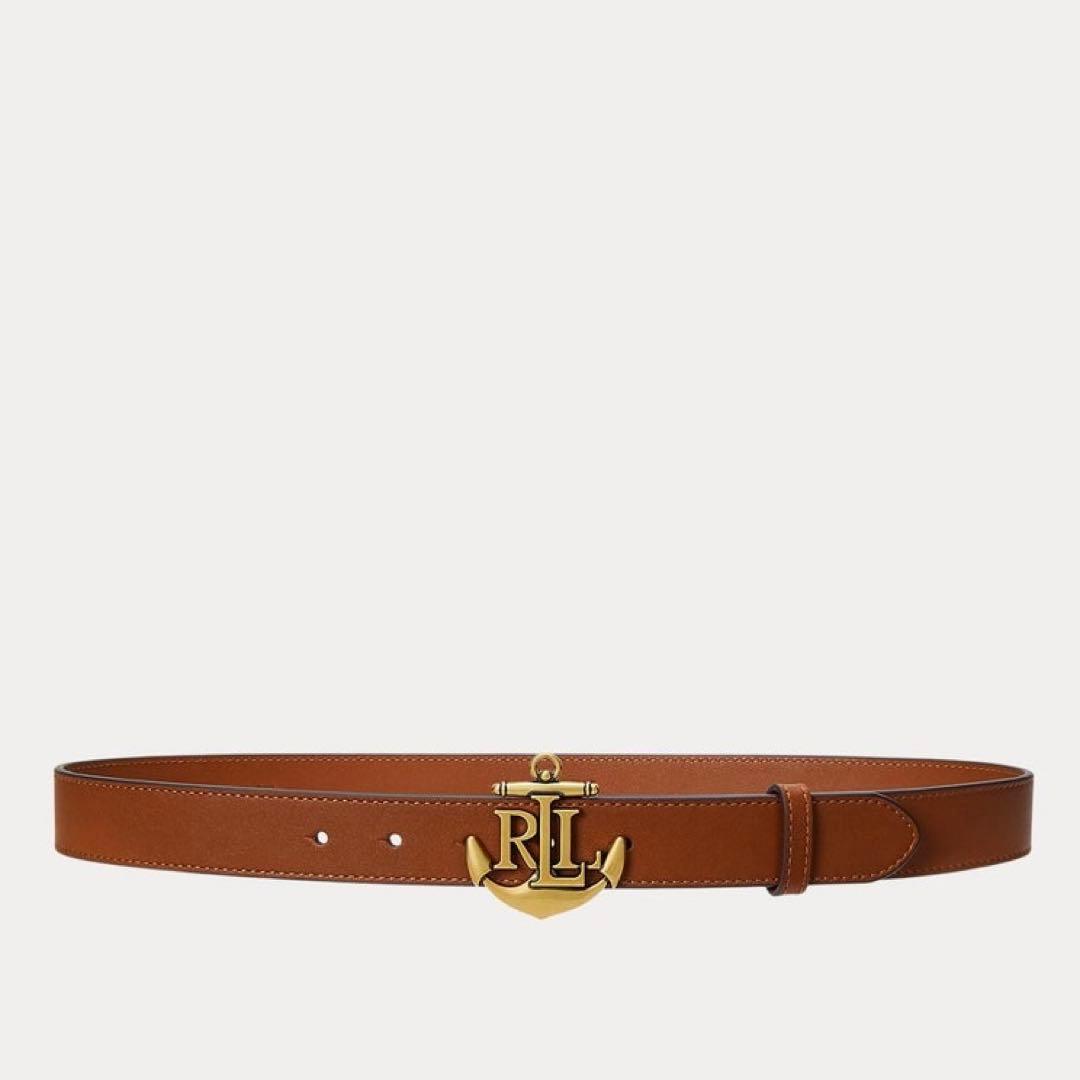 LAUREN RALPH LAUREN アンカーロゴ ゴールド金具スキニーベルト