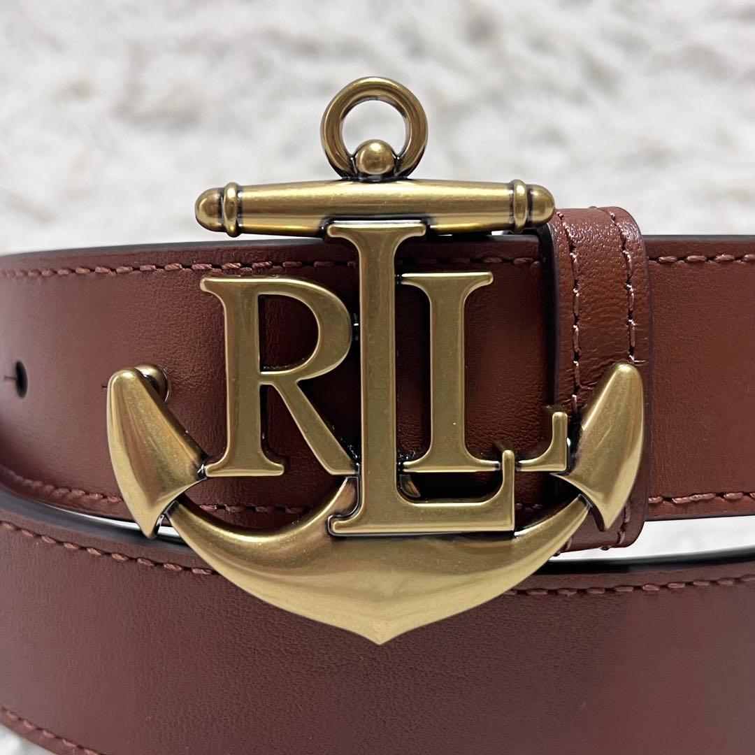LAUREN RALPH LAUREN アンカーロゴ ゴールド金具スキニーベルト