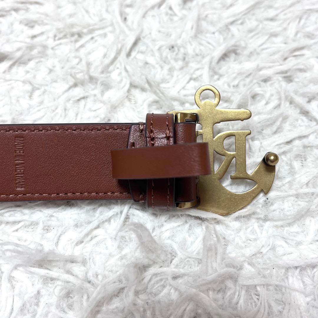 LAUREN RALPH LAUREN アンカーロゴ ゴールド金具スキニーベルト