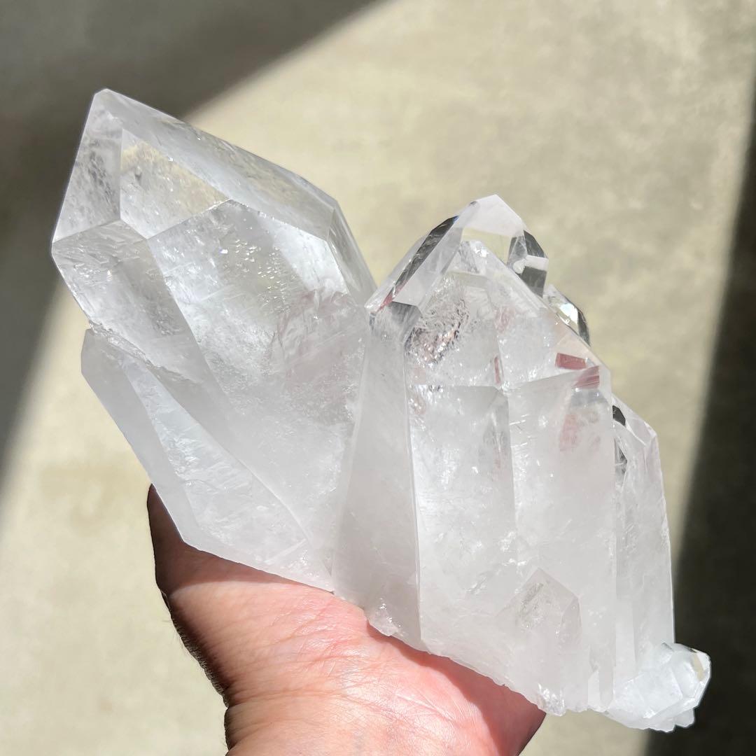 【高品質】水晶クラスター原石　1.25kg 天然石　高透明＆極太結晶