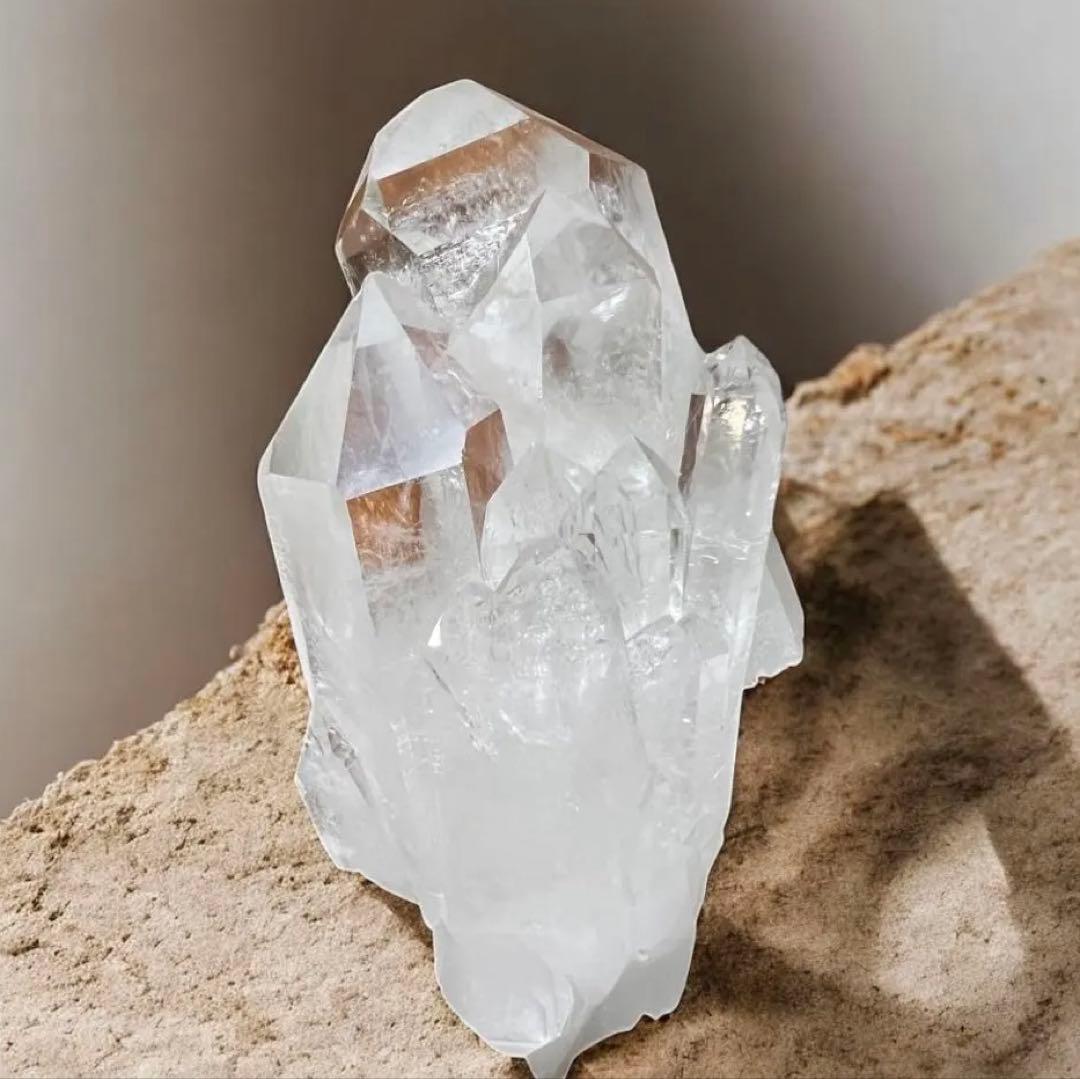 【高品質】水晶クラスター原石　1.25kg 天然石　高透明＆極太結晶