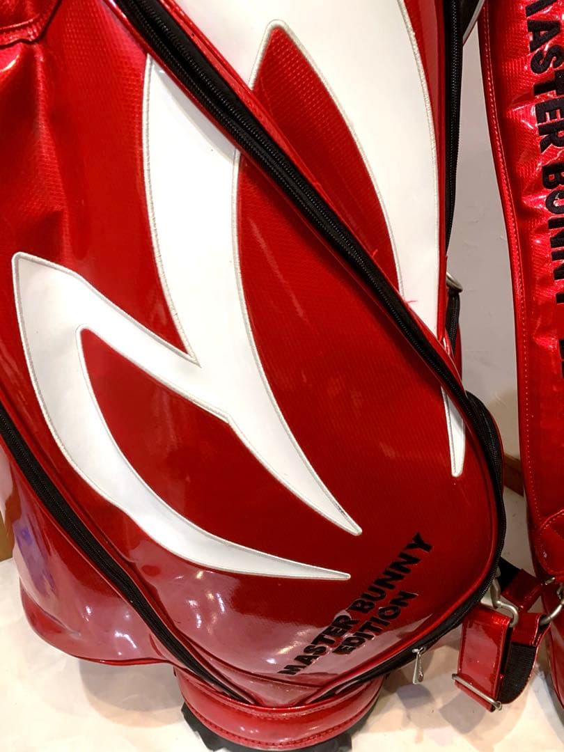 正規品　良品　パーリーゲイツ　マスターバニー　3点式　かキャディバッグ　エナメル