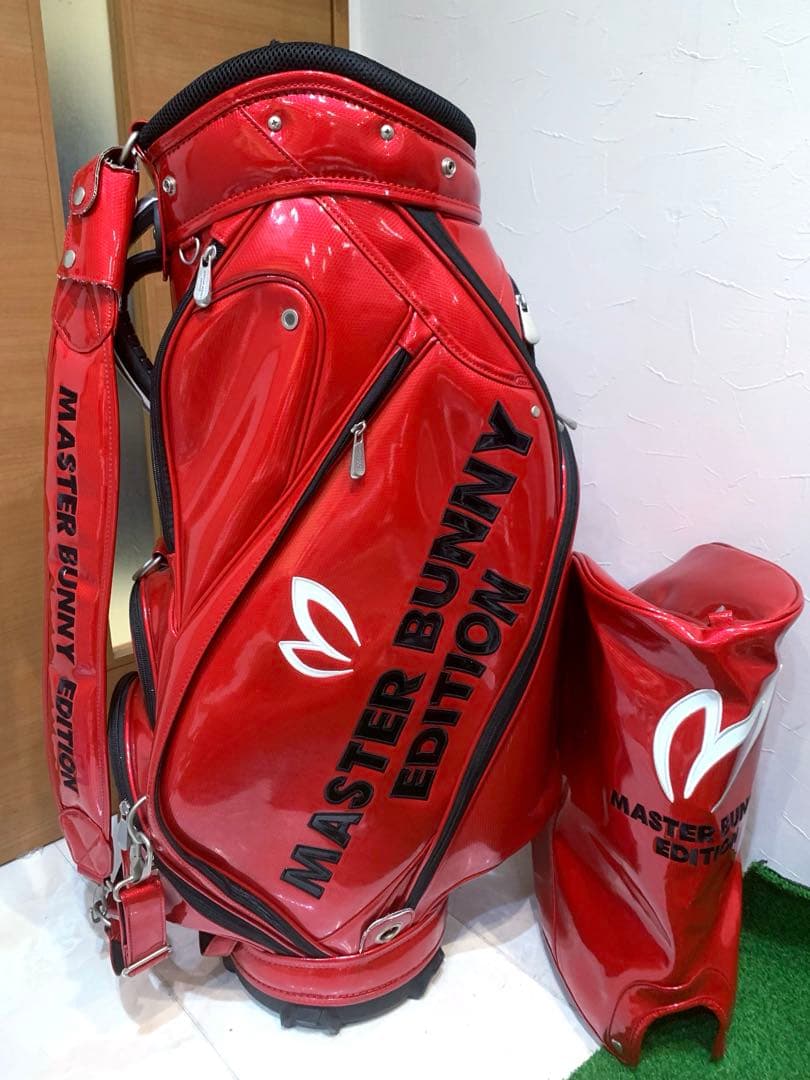 正規品　良品　パーリーゲイツ　マスターバニー　3点式　かキャディバッグ　エナメル