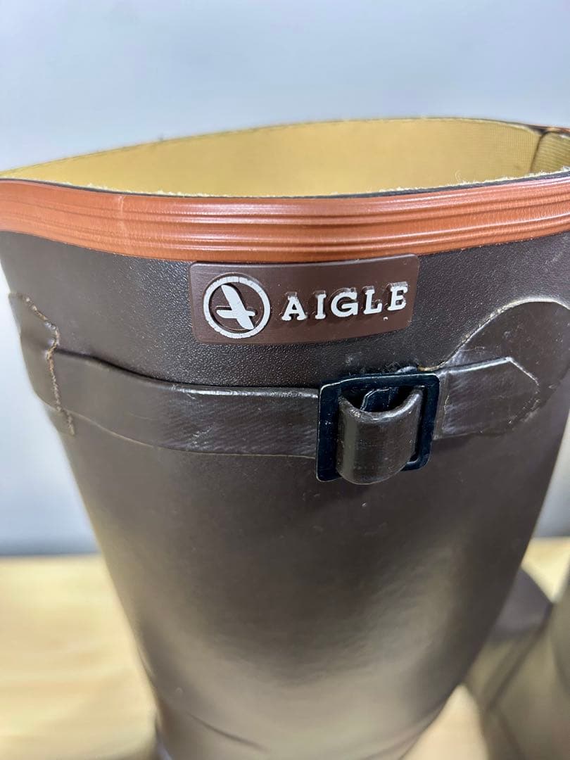 26.5〜27㎝★美品 AIGLEレインブーツ43 エーグルロング 長靴 ラバー