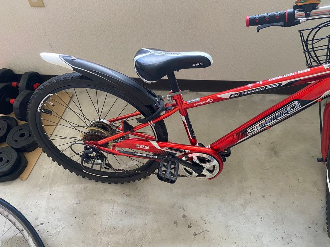 【引取り希望】自転車 子供用 24インチ 室内保管 赤 仙台市