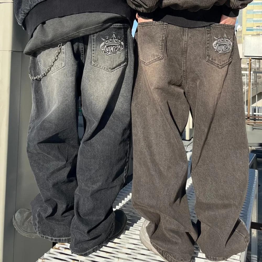 ✨良品✨ 9090デニム Vintage Like Denim 刺繍 キングロゴ