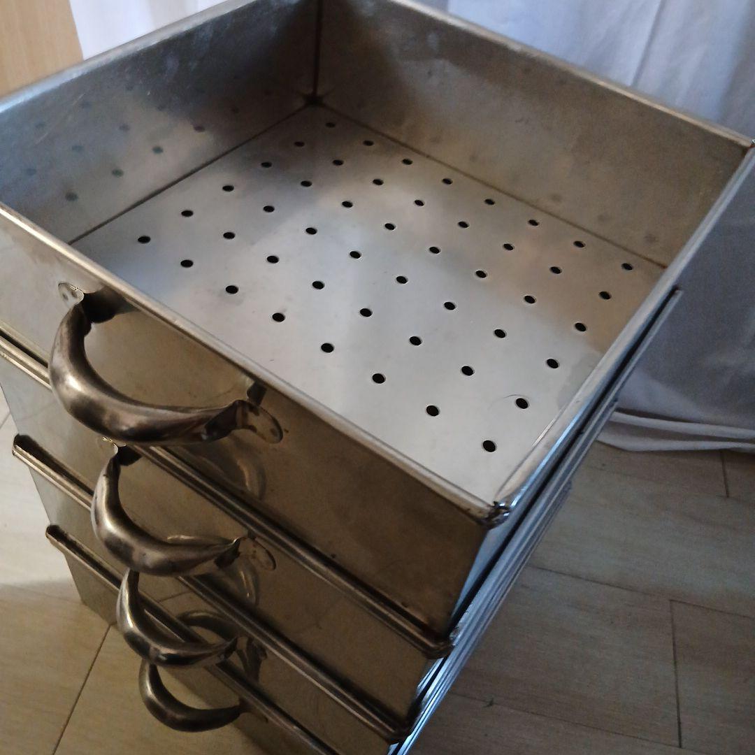 業務用☆角型4段ステンレス蒸し器☆セイロ スチーマー