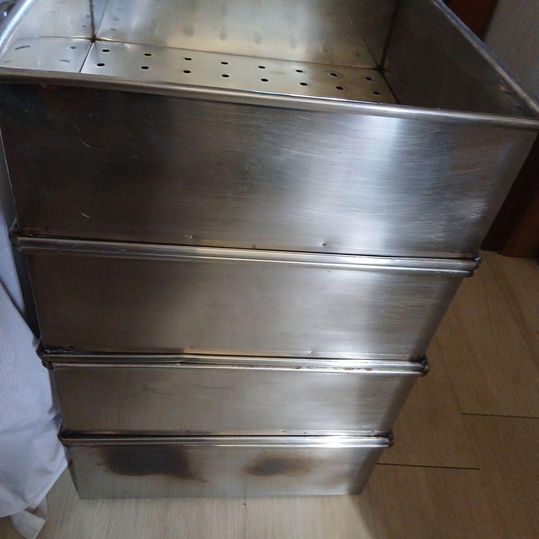 業務用☆角型4段ステンレス蒸し器☆セイロ スチーマー