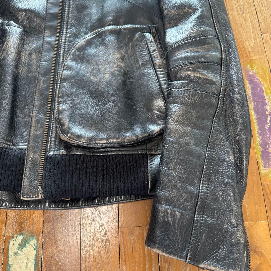 メ*ン様 【美品】マークジェイコブス　レザー　ライダース ヴィンテージ加工　Sサ