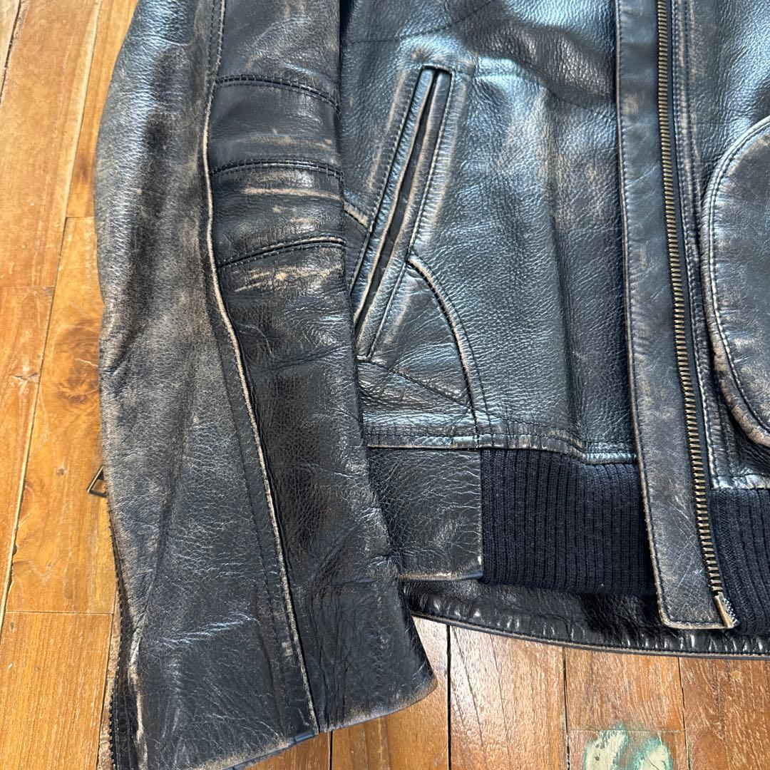 メ*ン様 【美品】マークジェイコブス　レザー　ライダース ヴィンテージ加工　Sサ