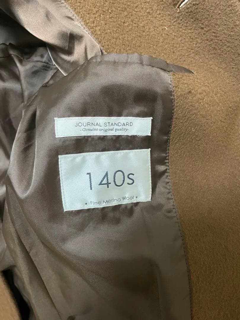 ジャーナルスタンダード　スタンドカラーコート L キャメル