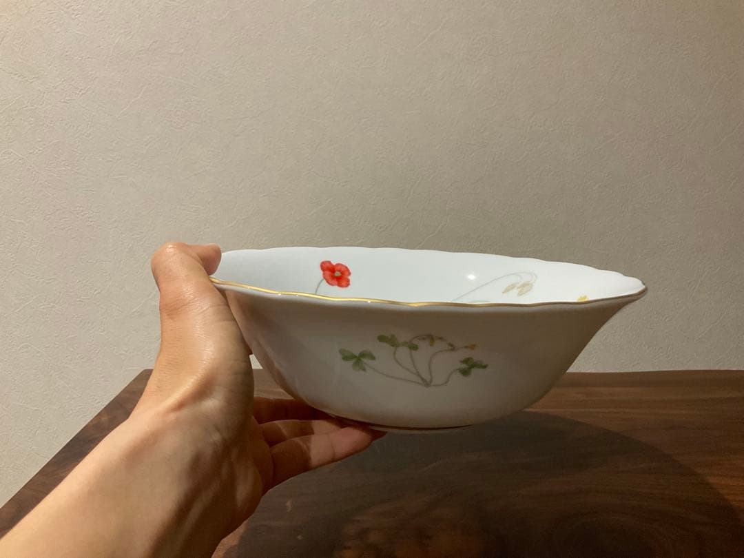 ☺️新品未使用❣️香蘭社 花柄 金色縁取り 大鉢1+中鉢5 切立鉢