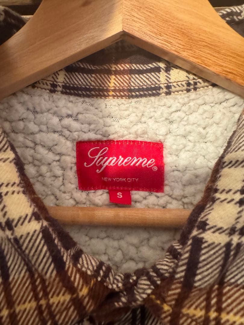 トップス Supreme Flannel Sherpa Shirt 2015aw