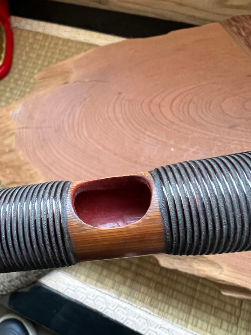 山 　②龍笛　本管　雅楽　藤巻　長さ40cm 江戸期時代物