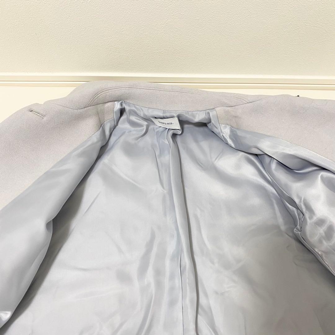 ♢新品♢SHIPS any シップス ステンカラーコート ライトグレー 水色