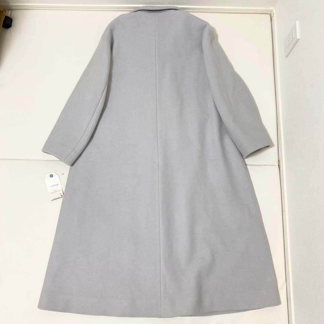 ♢新品♢SHIPS any シップス ステンカラーコート ライトグレー 水色