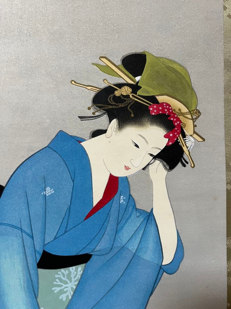 名画複製　上村松園［風］紙本　限定300部／第46番 共箱！