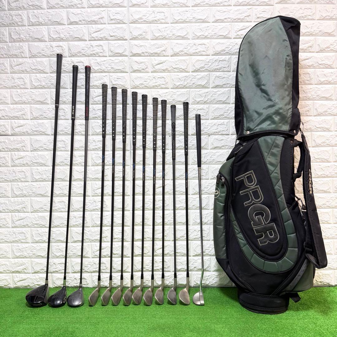 ゴルフセット　初心者応援　PRGR メンズ　ラウンド仕様　すぐ使える　右打ち