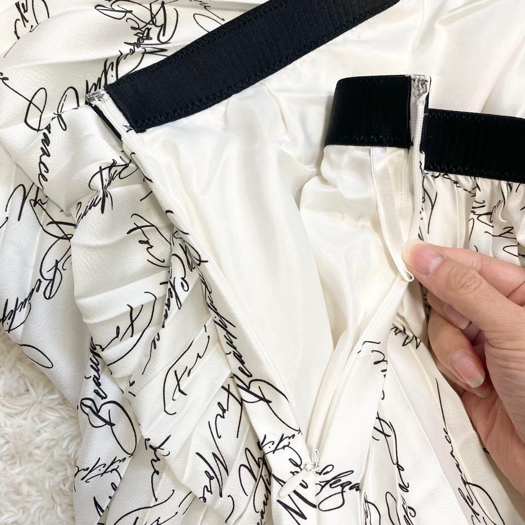 未使用級 23SS アナイ カリグラフィープリントプリーツスカート 36