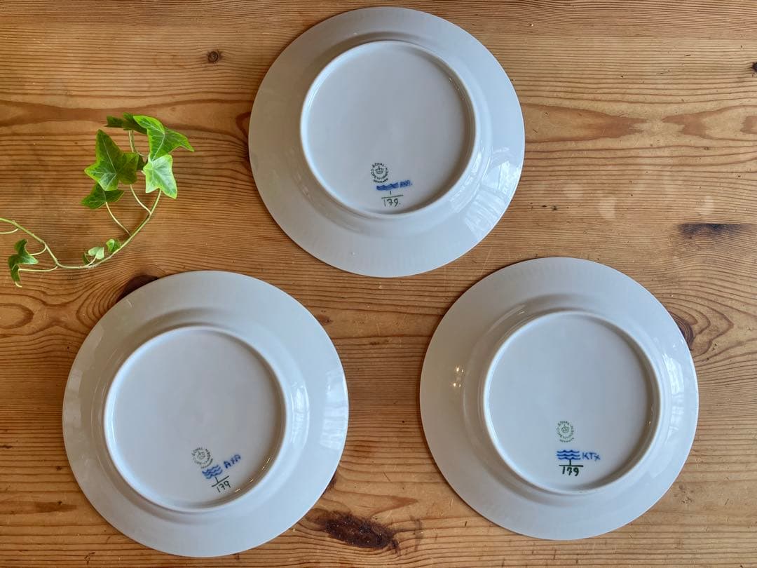 ロイヤルコペンハーゲン ブルーフルーテッド 19デザートプレート×3